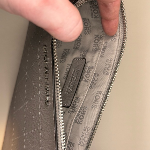 Michael Kors Gray Clutch Zipper Wallet Authentic - Picture 5 of 5